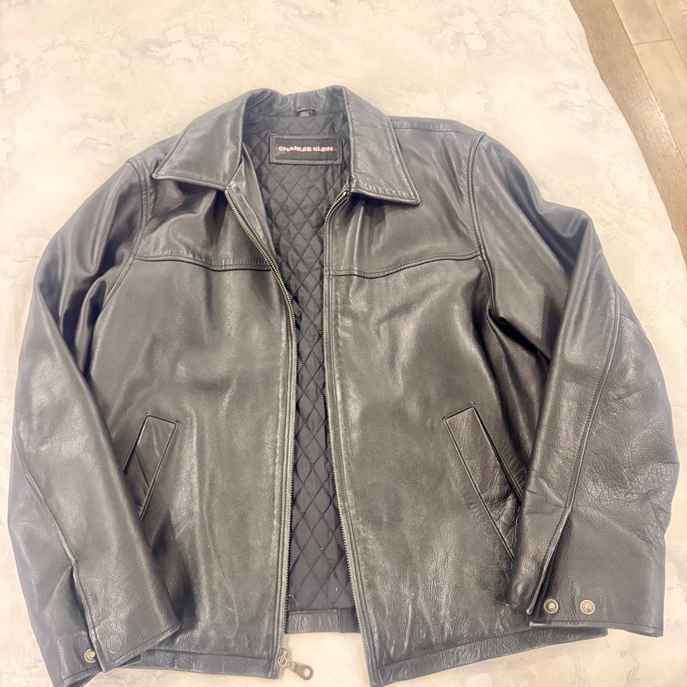 Charles Klein Black Leather Jacket (Men’s)